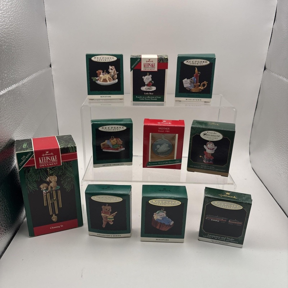 Vtg~Lot of 10~Hallmark Ornaments~Assorted Miniature